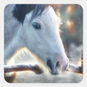 Kerstmis en prachtige oowl vierkante sticker