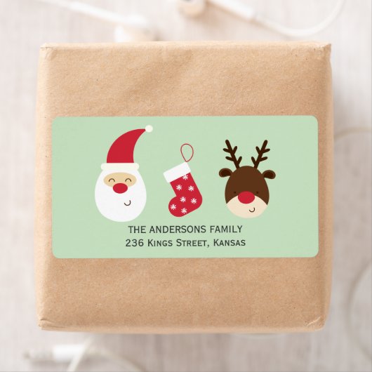 Kerstmis en rendier etiket (Insitu)