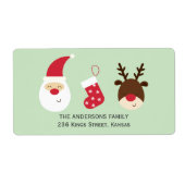 Kerstmis en rendier etiket (Voorkant)