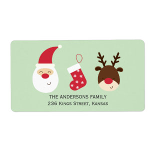 Kerstmis en rendier etiket