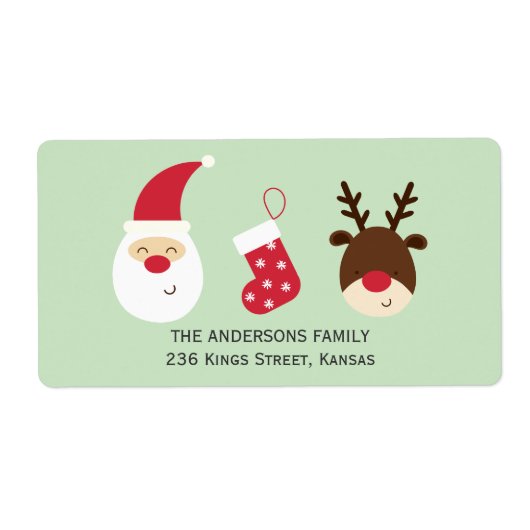 Kerstmis en rendier etiket (Voorkant)
