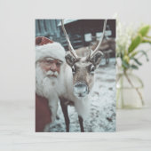 Kerstmis en rendier wintermagie feestdagenkaart (Staand voorkant)