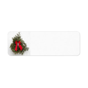 Kerstmis en Rode Bow Etiket