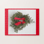 Kerstmis en Rode Bow Legpuzzel (Horizontaal)