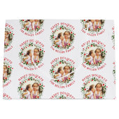 Kerstmis en rode Prettige feestdagen foto Groot Cadeauzakje (Voorkant)