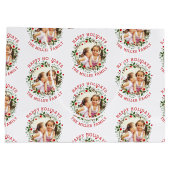 Kerstmis en rode Prettige feestdagen foto Groot Cadeauzakje (Achterkant)