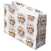 Kerstmis en rode Prettige feestdagen foto Groot Cadeauzakje (Voorkant Gekanteld)