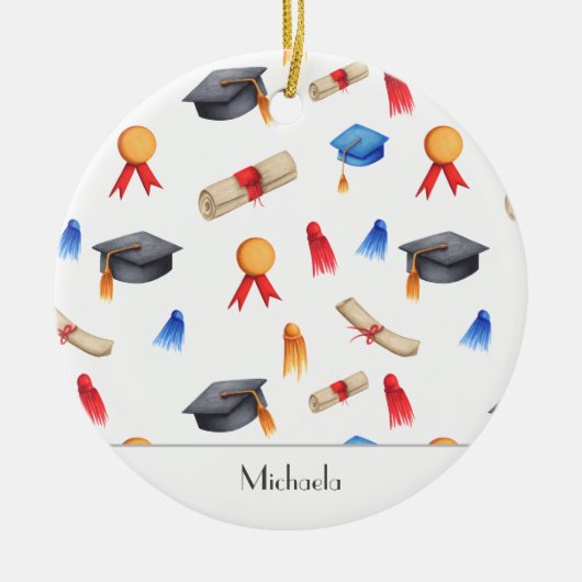 Kerstmis en scapsule Afstuderen Keramisch Ornament (Voorkant)