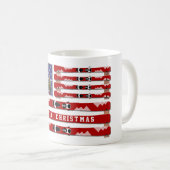 Kerstmis en sneeuw Vlag van de VS Koffiemok (Voorkant rechts)