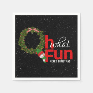 Kerstmis en sneeuwman servet