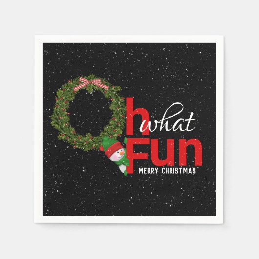 Kerstmis en sneeuwman servet (Voorkant)