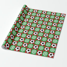 Kerstmis en Sneeuwvlokken Rood en Groen Cadeaupapier