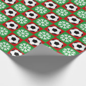 Kerstmis en Sneeuwvlokken Rood en Groen Cadeaupapier (Hoek)