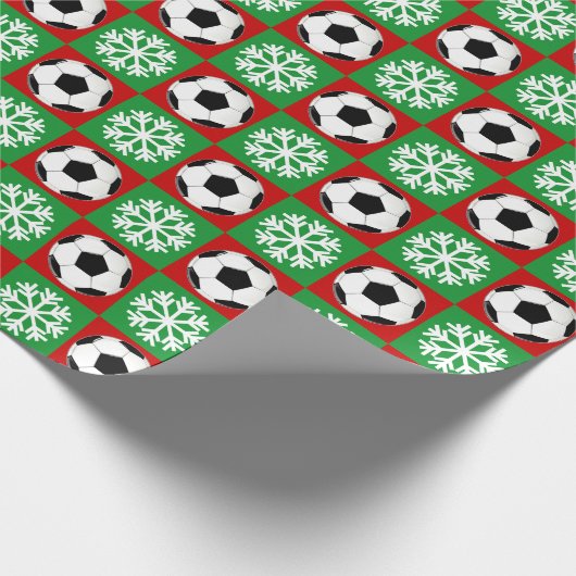 Kerstmis en Sneeuwvlokken Rood en Groen Cadeaupapier (Hoek)