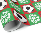 Kerstmis en Sneeuwvlokken Rood en Groen Cadeaupapier (Rol Hoek)