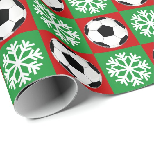 Kerstmis en Sneeuwvlokken Rood en Groen Cadeaupapier (Rol Hoek)