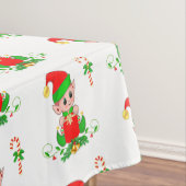 Kerstmis en snoepgoed op witte tablet tafelkleed (Voorbeeld)