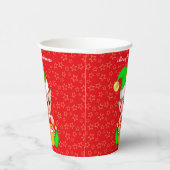 Kerstmis en sterren op rode papierbekertjes papieren bekers (Rechts)