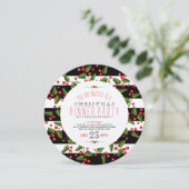 Kerstmis en Stripes Diner Invite Kaart (Staand voorkant)