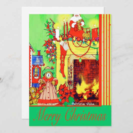 Kerstmis en Teddy Bears Holiday Card Feestdagenkaart (Voorkant / Achterkant)