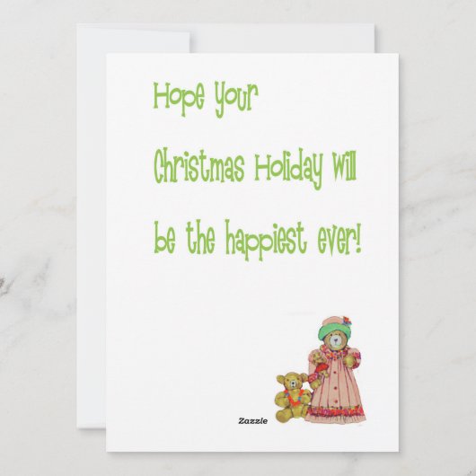 Kerstmis en Teddy Bears Holiday Card Feestdagenkaart (Achterkant)