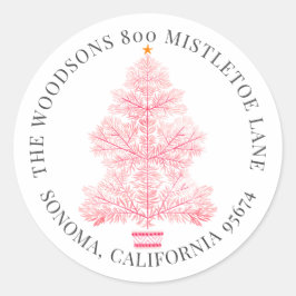 Kerstmis en terugzendadres stoppen  ronde sticker