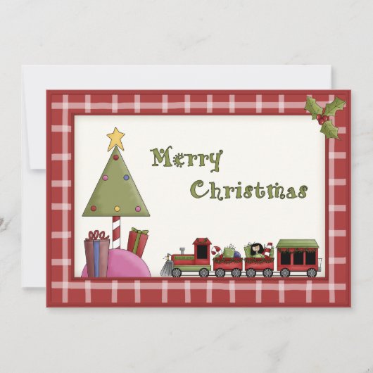 Kerstmis en uitnodiging van de Speelgoed-treinpart (Voorkant)