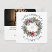 Kerstmis en uw feestdag fotoplein feestdagenkaart (Voorkant / Achterkant)