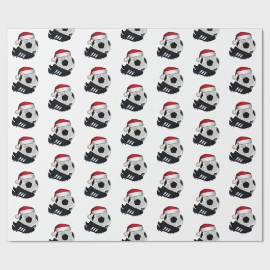 Kerstmis en Voetbal Cadeaupapier (Vlak)