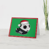 Kerstmis en Voetbal Feestdagen Kaart (Voorkant)