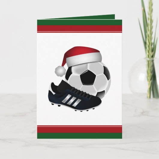 Kerstmis en Voetbal Feestdagen Kaart (Voorkant)