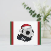 Kerstmis en Voetbal Feestdagenkaart (Staand voorkant)