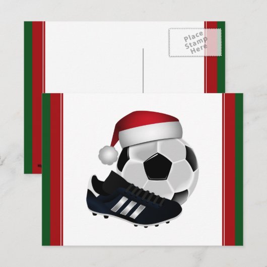 Kerstmis en Voetbal Feestdagenkaart (Voorkant / Achterkant)