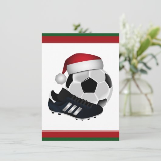 Kerstmis en Voetbal Kaart (Staand voorkant)