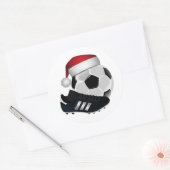 Kerstmis en Voetbal Ronde Sticker (Envelop)