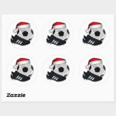 Kerstmis en Voetbal Ronde Sticker (Vel)