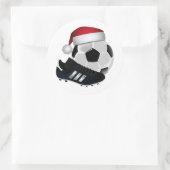 Kerstmis en Voetbal Ronde Sticker (Tas)
