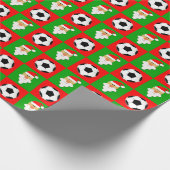 Kerstmis en Voetballen met kerstbedekking, rood en Cadeaupapier (Hoek)