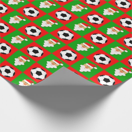 Kerstmis en Voetballen met kerstbedekking, rood en Cadeaupapier (Hoek)