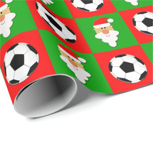 Kerstmis en Voetballen met kerstbedekking, rood en Cadeaupapier (Rol Hoek)