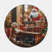 Kerstmis en Wensen Glas Ornament (Achterkant)