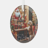 Kerstmis en Wensen Glas Ornament (Voorkant links)