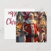 Kerstmis en Wenskaart voor rendieren (Voorkant / Achterkant)