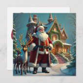 Kerstmis en Wenskaart voor rendieren (Voorkant / Achterkant)