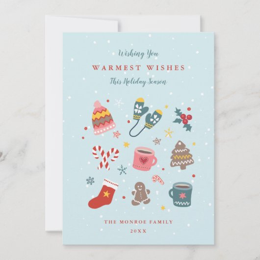 Kerstmis en Winter Iconen Kerstkaart (Voorkant)