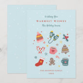 Kerstmis en Winter Iconen Kerstkaart (Voorkant / Achterkant)