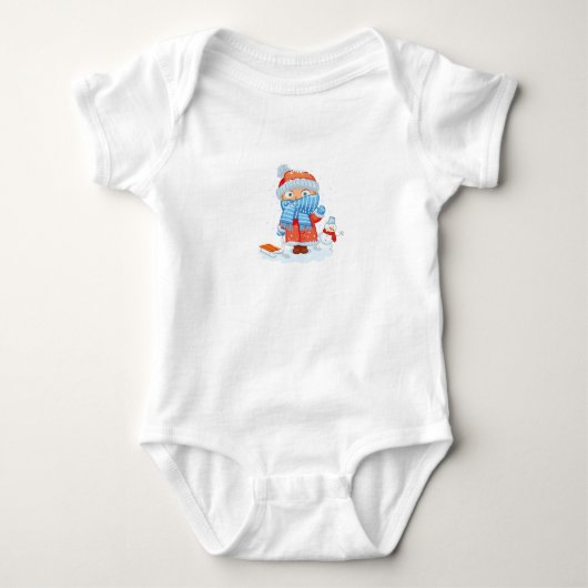 Kerstmis en winter ontwerp baby jersey romper (Voorkant)