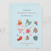 Kerstmis en Winter Pictogrammen Kerstkaart (Voorkant / Achterkant)