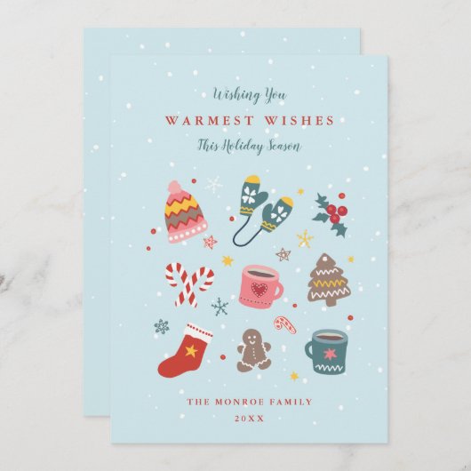 Kerstmis en winterfeestdag feestdagenkaart (Voorkant / Achterkant)