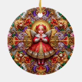 KERSTMIS ~ Engel 19e eeuw ~ Keramisch Ornament